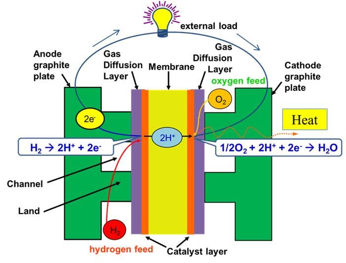8 separates the anode and cathode electrodes and it enables the electrochemical reactions at each side.