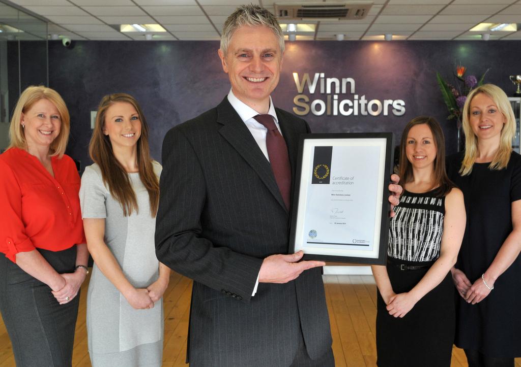 ACCREDITATIONS Winn Solicitors is an award-winning firm. We are recognised both within our industry and across the board for our commitment to our staff and our clients.