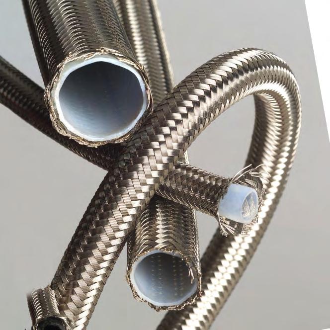 Stainless Steel Overbraided PTFE Hose Smooth Core PTFE