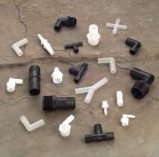 Recommended fittings for Clearflo Thermobarb Plastic Plastic Barbed Fittings in Five Materials Precision molded in nylon-6, high density polyethylene, PVDF, polypropylene, glass-fiber reinforced