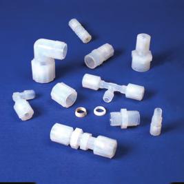 Pureloc PFA Compression Fittings Made from chemically inert PFA fluoropolymer No flow restrictions Easy to disconnect and reuse Excellent lock and seal ability Precision molded to exacting tolerances