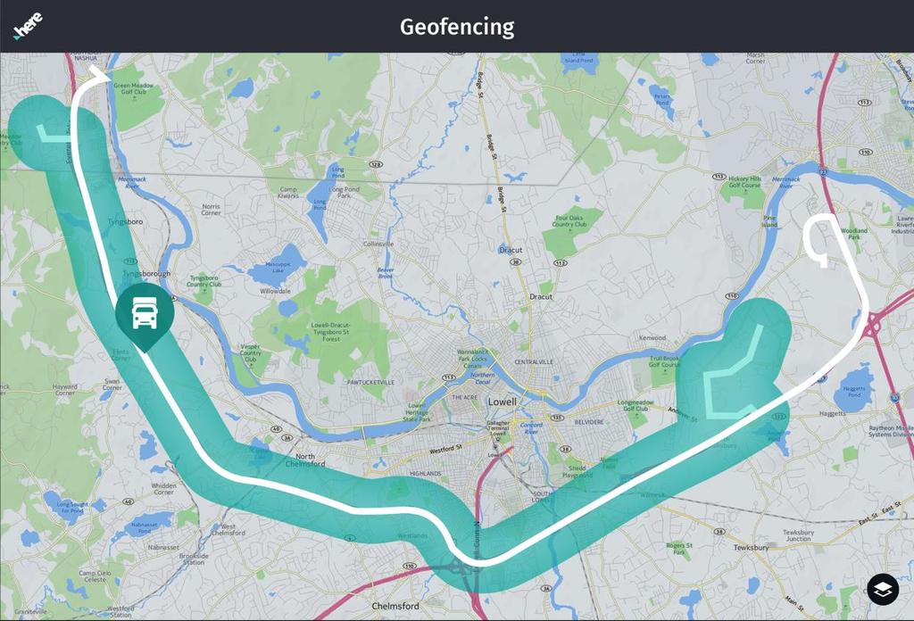 Geofencing* Enables proactive notifications Current GPS locations compared to geofence Entering/exiting kicks off customdefined process Approach destination