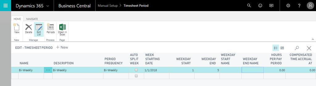 Resource Setups Timesheet Period Timesheet period is a user configurable feature that gives the user the capability of having multiple timesheet periods and choosing which one to assign to a resource.