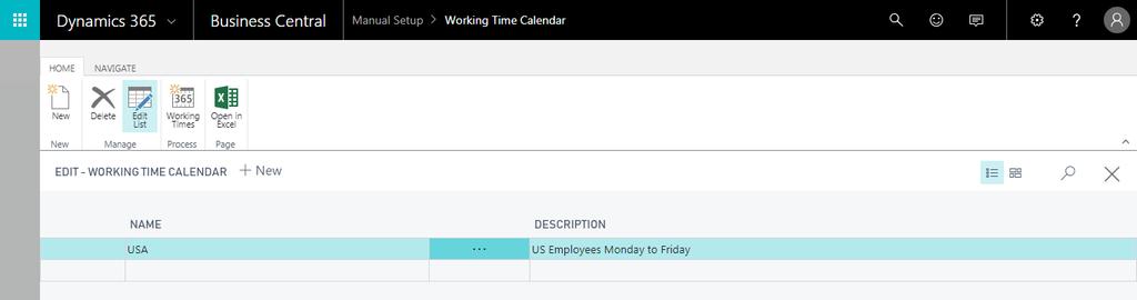 Working Time Calendar The working time calendar allows you to determine regular working days, weekends, and holidays for a group of users.