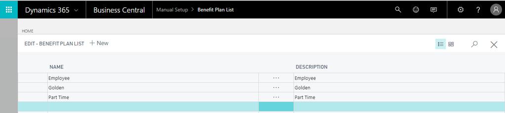 Benefit Plan The benefit plan describes the benefits that are given to an employee. Benefit plans consist of benefit accrual codes.