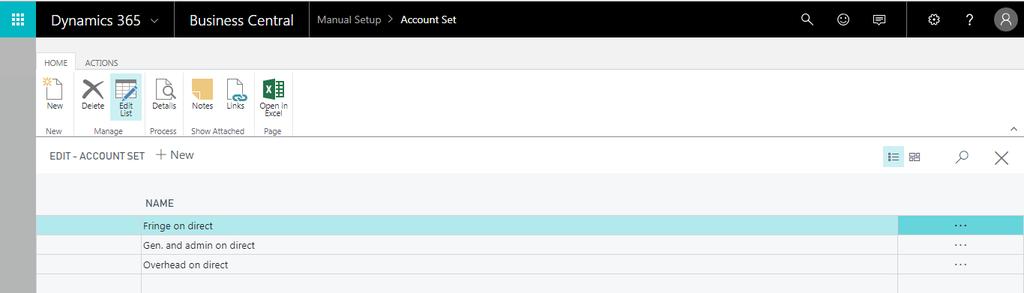 Account Set The account set is used to set a range of accounts that is then assigned during allocation setup.