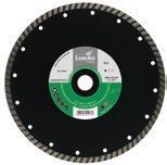 TC7, the cost-effective turbo disc for a clean cut Ordering example: A345241151107775 Recoended for A345241151107775 TC7 115 7 2,4 22,23 13.300 J k 0 1 A345241251107775 TC7 125 7 2,6 22,23 12.