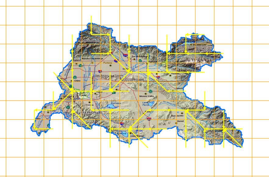 ~7 mi ~7 mi Step 4: Developing the VIC routing models Adams Street Gage Developing flow direction files - represent the flow network Model grid, 1/8 th degree x 1/8 th degree