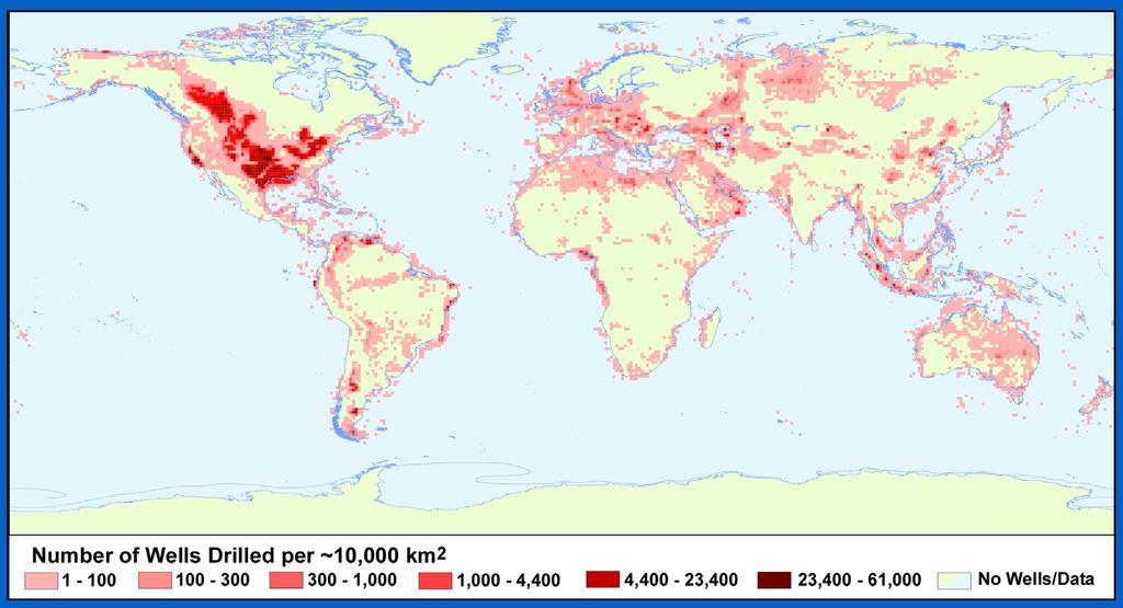 Worldwide Density of Oil and Gas