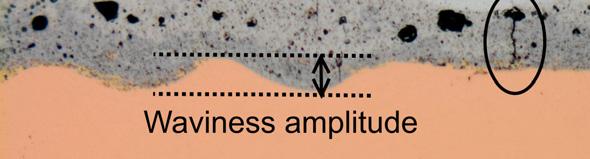 containing macrocracks and pores is observed (Figure 3a).