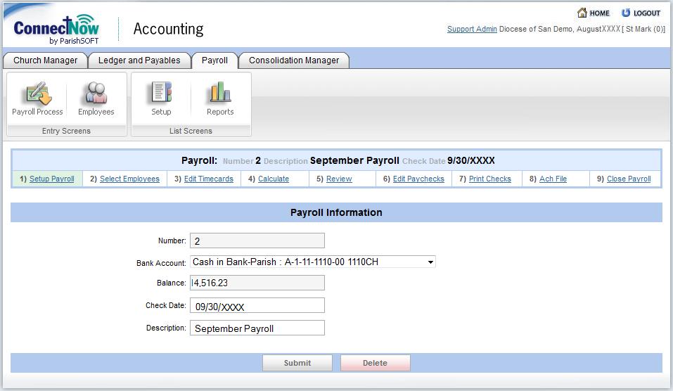 50 Process Payroll Payroll Overview Before processing your first payroll, you must complete the initial system setup and prenote any direct deposit employees using the instructions beginning on page