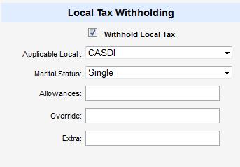 Local Taxes that you enter into your system will be available on the Local Tax lookup on the Employee s Tax Data Tab. 4. Enter the Calendar Year Withheld Limit.