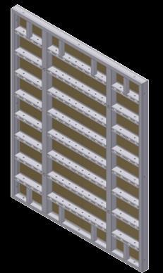 Panels FD Max is a large panel system with a perimeter frame manufactured from high grade hollow steel sections of 120 x 60 mm.