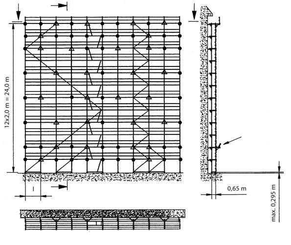 Rapid-Erection Scaffolding RUX-SUPER 65 Rapid-Erection Scaffolding RUX-SUPER 65 Basic mode with no wire mesh barrier with inner and outer brackets; with protective roof bracket (2-plank); outer