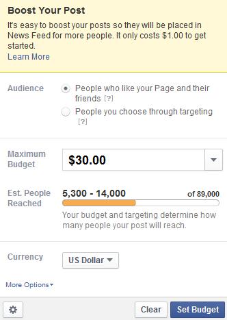 Promoting Posts Bumps your post higher than it would otherwise appear in your audience s news feeds. Starts at $5.00. New in May 2012.