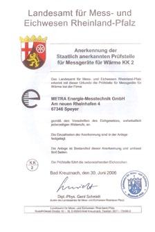 to EC Directive 2004/22 EC Annex D The German