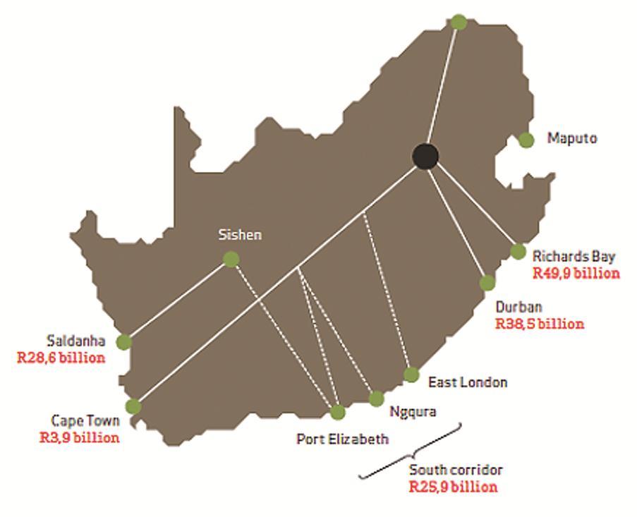 The impact of infrastructure development will be felt nation-wide 7 year capital investment by region 1 Provisional contribution to direct and indirect jobs ( 000) Free State North West Northern Cape