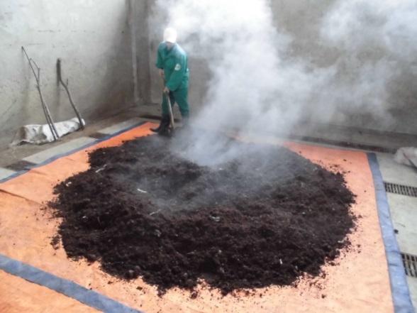 Composting Production Project at Trang Cat Waste Treatment Complex Testing compost production (Nov.2015~01.