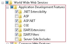 To install the required IIS components on Windows Vista: 1. In the Windows Control Panel, select Programs [and Features] > Turn Windows features on or off. 2.