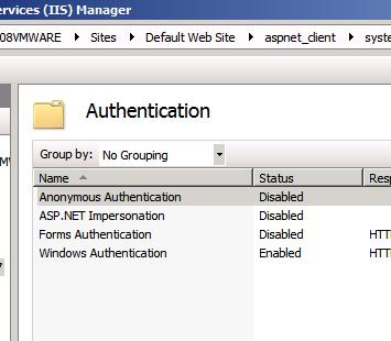 6. Enable the Windows Authentication action. Changing Virtual Directory Options in Windows Server 2003, XP, or 2000 (IIS 6.0/5.