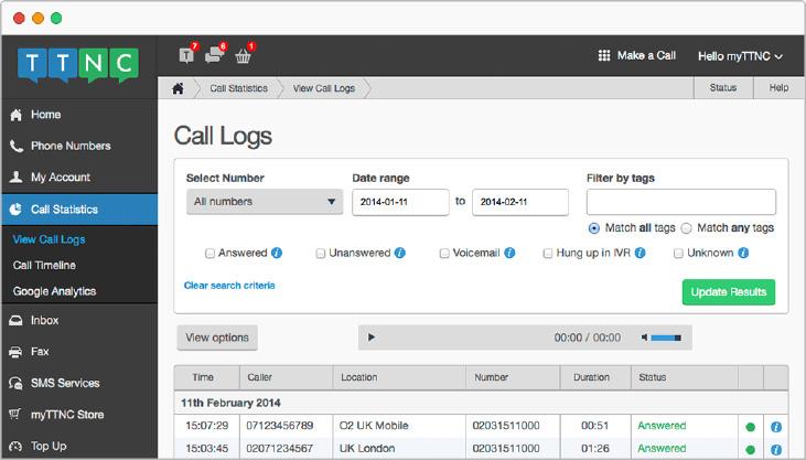 Getting into detail with itemised Call Logs Seeing your call volumes displayed with icons is all very well, but being able to gain specific information on each call you receive is vital when making