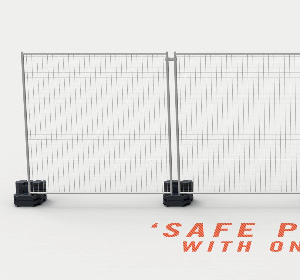 LOMAX SAFE PEDESTRIAN ZONE FENCING SOLUTION A common feature