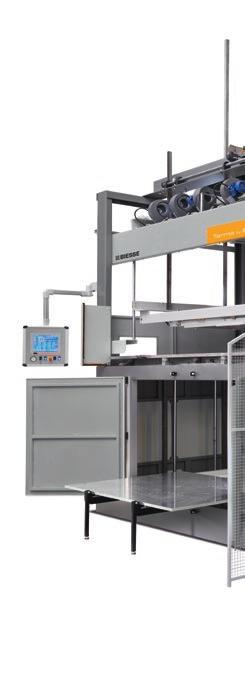 MAXIMUM RELIABILITY WITH EVERY MACHINING BATCH TERMA IS A THERMOFORMER CONSISTING OF AN EXTREMELY EASY AND EFFICIENT PIECE MANAGEMENT SYSTEM THAT WORKS AUTOMATICALLY EASY PIECE LOADING AND UNLOADING.