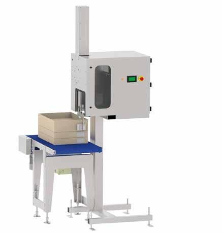Labeller for stacked boxes FEATURES Equipment maximum performance: 300 mm/s. Maximum label width 160 mm.