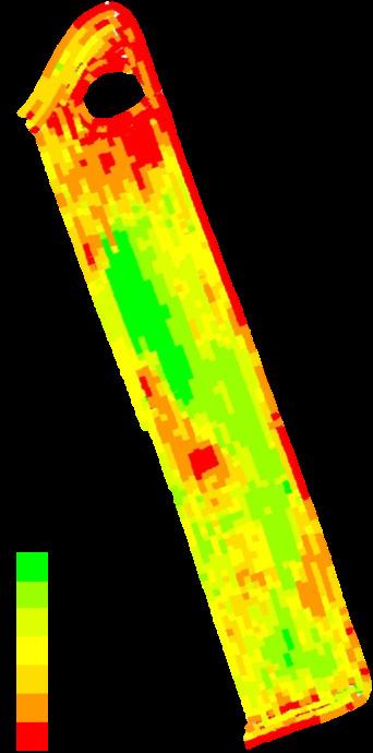 04 RESULTS The drought stress carried through to mid-autumn resulting in significantly reduced yields shown in the yield map in Figure 4.