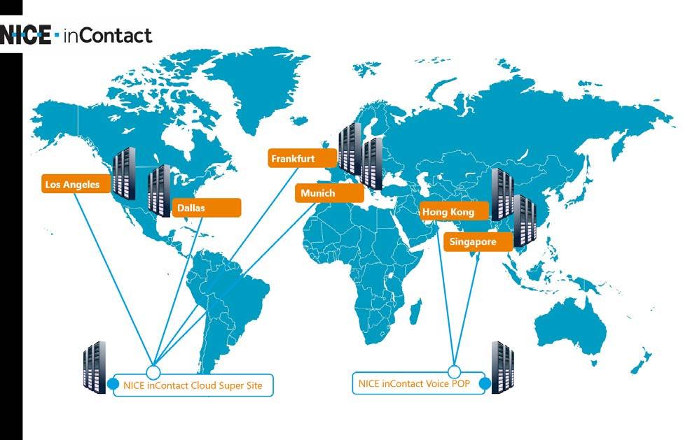 7 NICE incontact s Geographic Coverage Strategically placed International POPs provide carrier-grade connectivity options as calls remain in region.