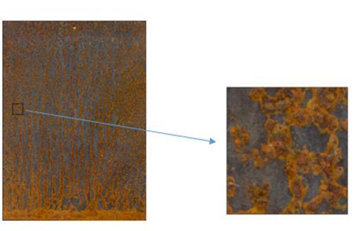 It was observed that the corrosion attack was highly localised. Figure 3: Typical sample after 5 cycles of alternate immersion Fig.
