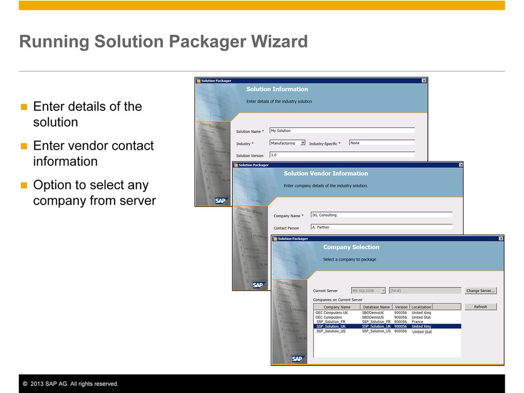 When you run the Solution Packager, you first enter information describing the solution, and contact information for the vendor.