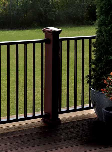 decking in Clam Shell +2 Reveal crossover posts in Charcoal Black Reveal rail & baluster kit with square
