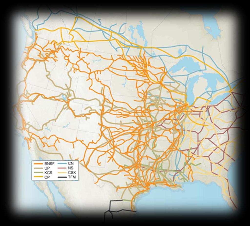 Railroads are the Backbone of America s Freight Transportation Nearly 140,000 MILES 