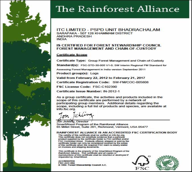Responsibly Managed Plantations Forest Stewardship Council (FSC ) is an NGO established to promote the responsible management of the world s forests.