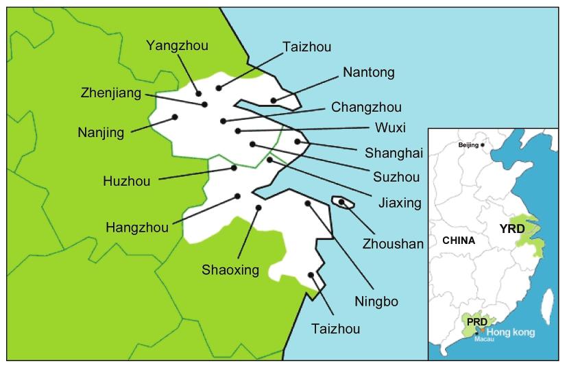 Wang et al. 997 Fig. 1. Map of the Yangtze River Delta region and locations of cities considered. 1234567 2.