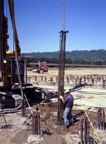 Reinforcing Cage Placement Micro Piles (less than 300-mm dia) In general, not as efficient as