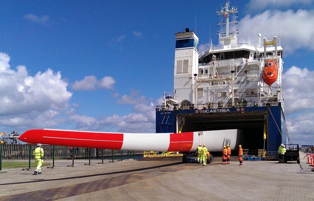 References EnBW Baltic 2 : RoRo unloading of Rotor Blades Berth 4a:
