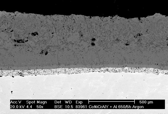 remelted coating region towards the free surface, where spallation of the rest intermetallic strengthened aluminium was obviously observed [5, 6].