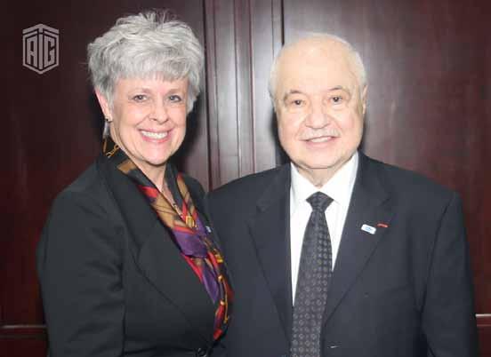 Federation of Accountants (IFAC) Ms. Kelly Anerud during her private visit to the Society in Jordan. Dr. Abu-Ghazaleh welcomed Ms.