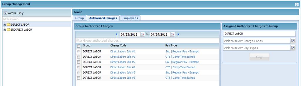 If a code is not used on a timesheet, it can be deleted by checking the box beside the Authorized Charge then Delete at the bottom.