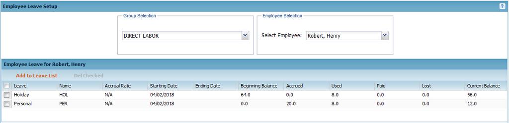 Employee Setup After defining the leave variables, its associated classes and rate tables, we can allocate leave classes to the employee level.