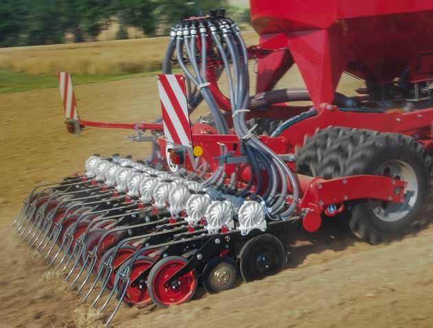 As far as the coulter the seed supply is carried out in a completely conventional way without any modifications at the standard seed drill.