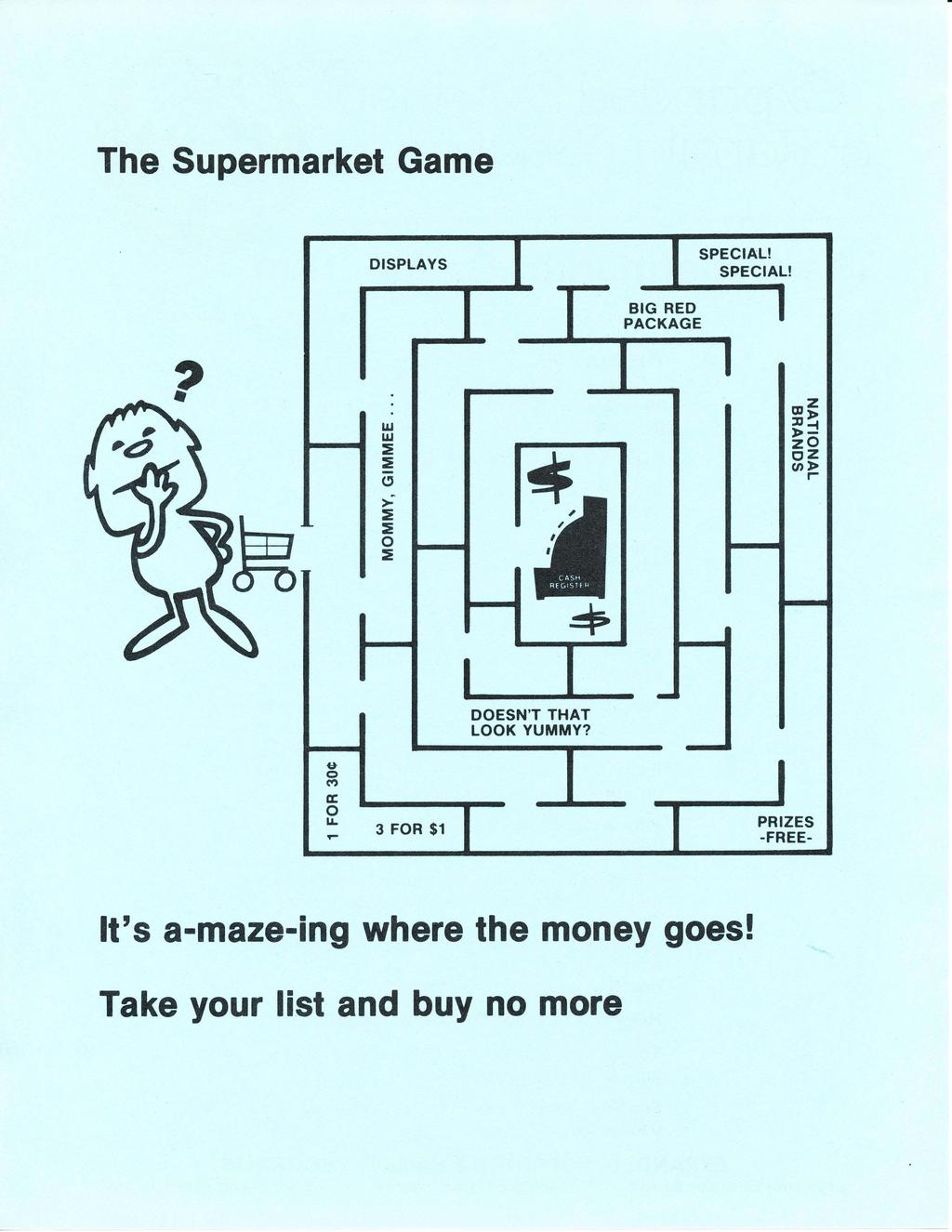The Supermarket Game DISPLAYS SPECIAL! SPECIAL! BIG RED PACKAGE DOESN'T THAT LOOK YUMMY?