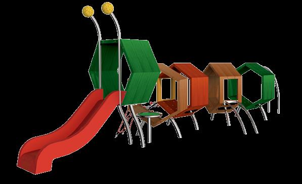 Overall view of play equipment with