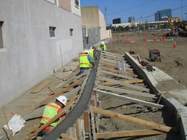 Construction of Concrete retaining wall at