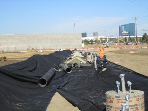 Installation of fabric and pipe