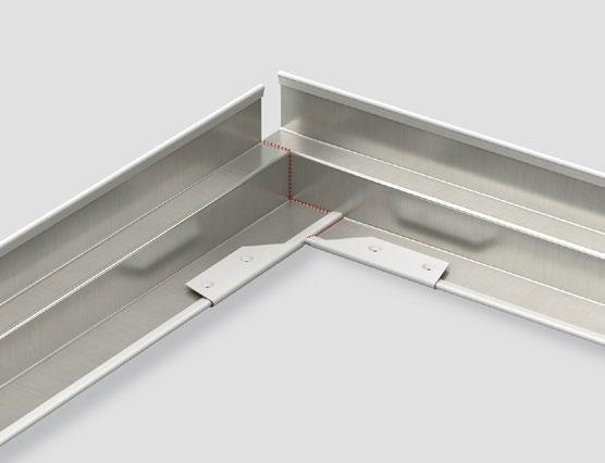 PERFECTLY FLUSH The 15mm wide flat corner cap can be used for both sides of our W profiles.