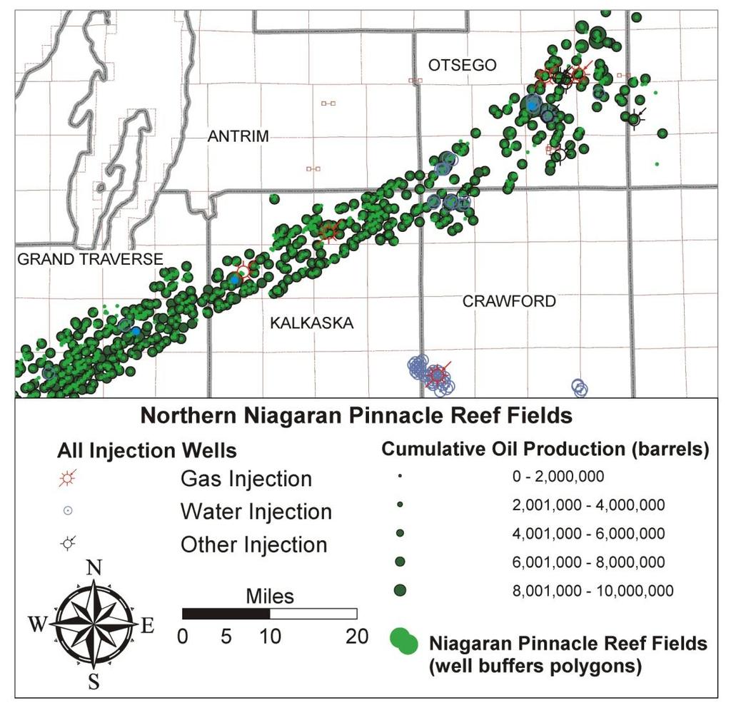 Northern Niagaran CO 2 /EOR Potential (barrels of Petroleum): 100-150 Million