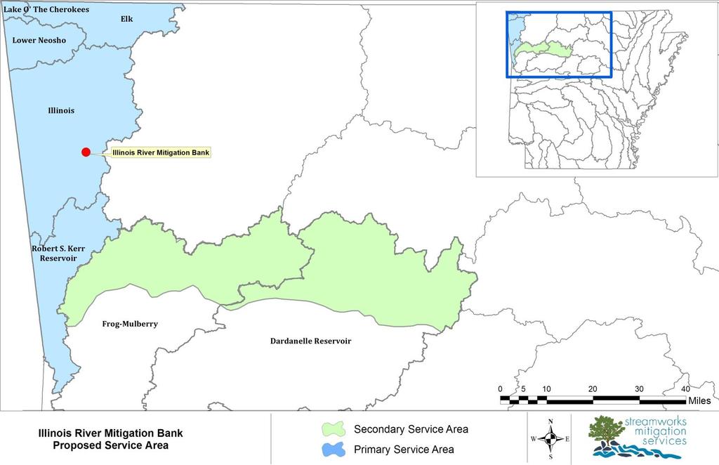 Figure 6: Primary and secondary service areas